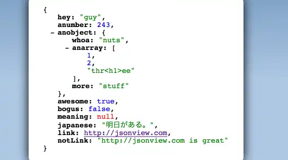 Завантажте веб-інструмент або веб-додаток JSONView