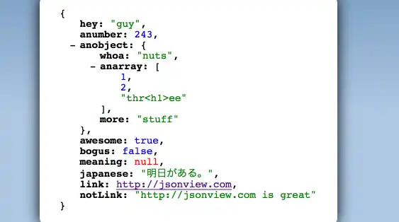 Scarica lo strumento Web o l'app Web JSONView