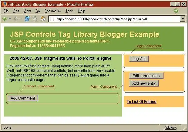 Download web tool or web app JSP Controls