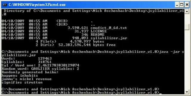 Download web tool or web app jSyllabilizer to run in Windows online over Linux online