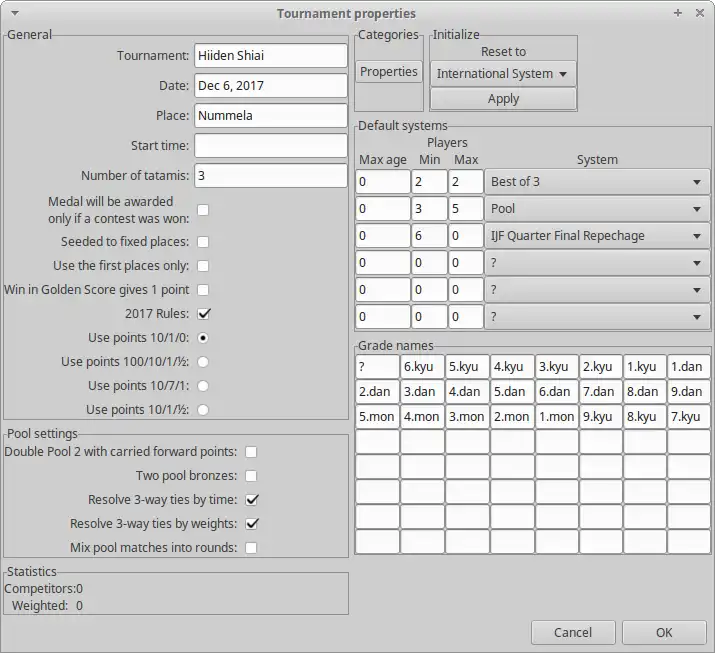 Download web tool or web app JudoShiai