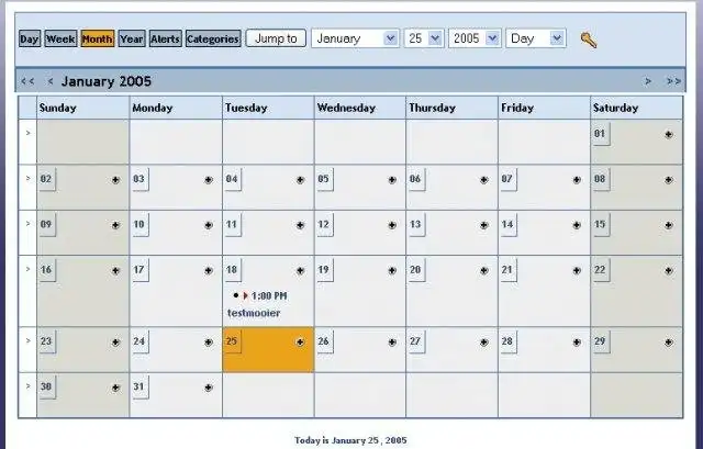 Téléchargez l'outil Web ou l'application Web Julian - un module de calendrier Xaraya