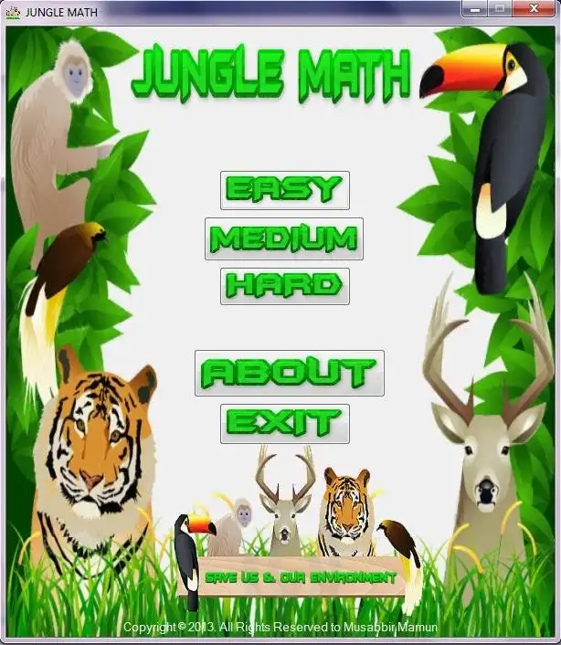Download web tool or web app Jungle Math