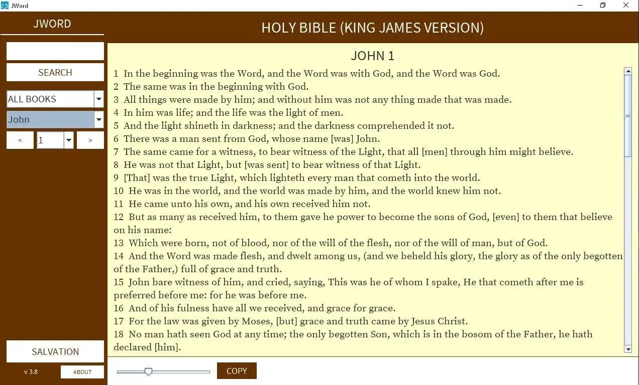 Download web tool or web app JWord King James Version of the Bible