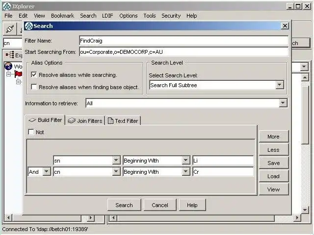 Descargue la herramienta web o la aplicación web JXplorer: un navegador Java Ldap