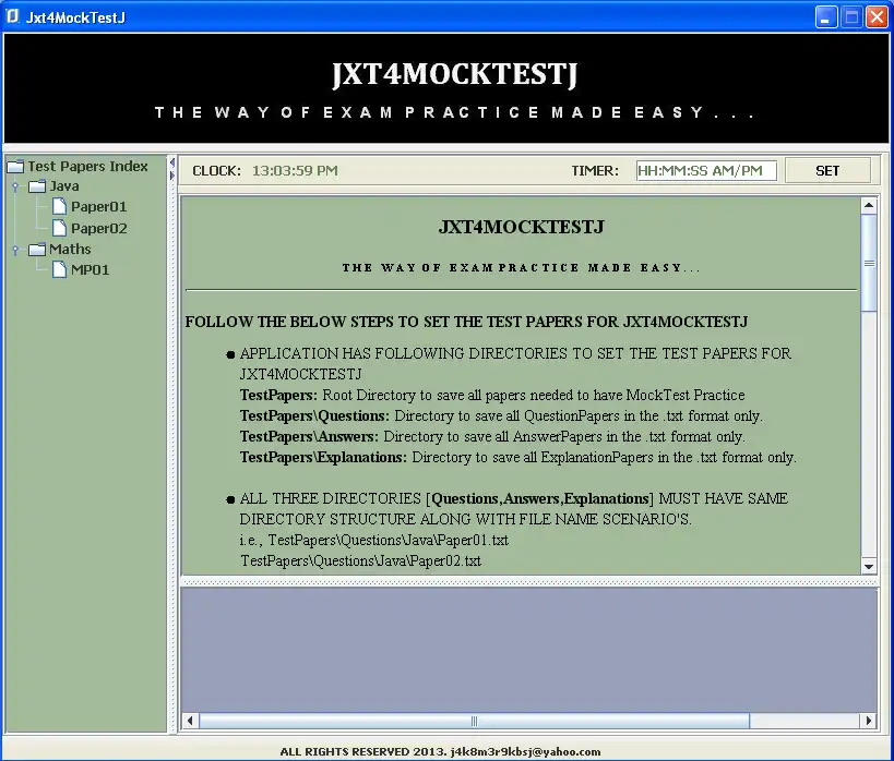 Descărcați instrumentul web sau aplicația web Jxt4MockTestJ