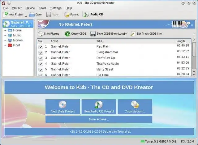 Download web tool or web app K3b - The CD Creator for KDE