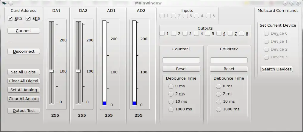 Download de webtool of webapp k8055n-boardtester om online onder Linux te draaien