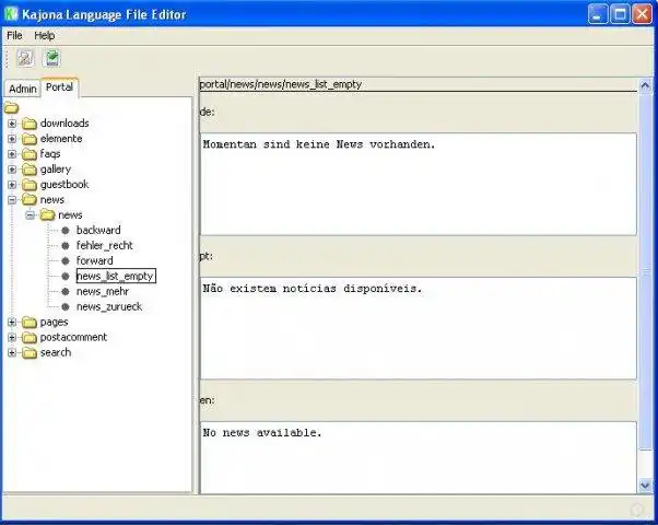 Download web tool or web app Kajona Language File Editor