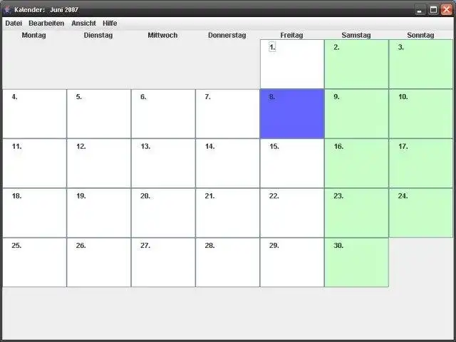 Download web tool or web app Kalender