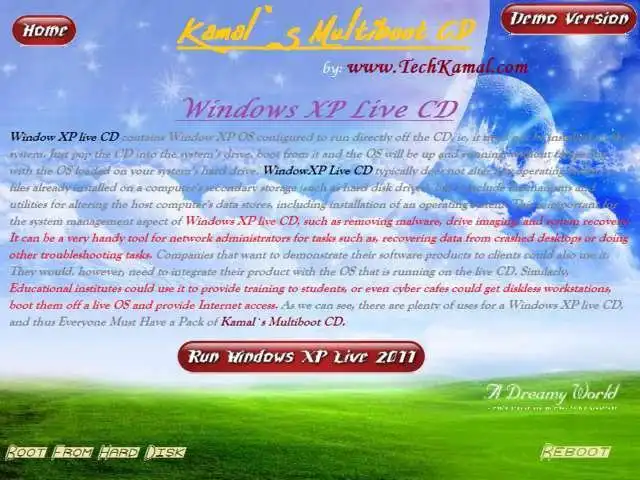 Загрузите веб-инструмент или веб-приложение Kamal`s Multiboot Cd