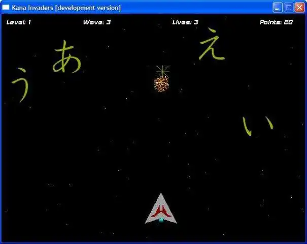 Download web tool or web app Kana Invaders to run in Windows online over Linux online