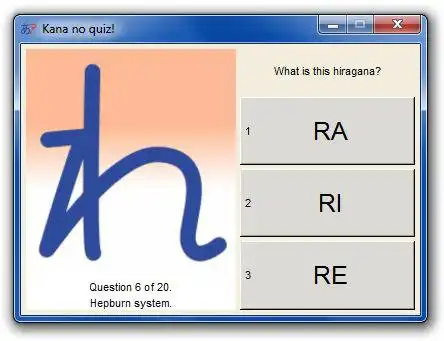 Download web tool or web app Kana no Quiz to run in Linux online