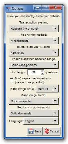 Descărcați instrumentul web sau aplicația web Kana no Quiz pentru a rula online în Linux
