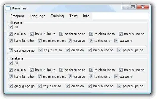 Download web tool or web app Kana Trainer