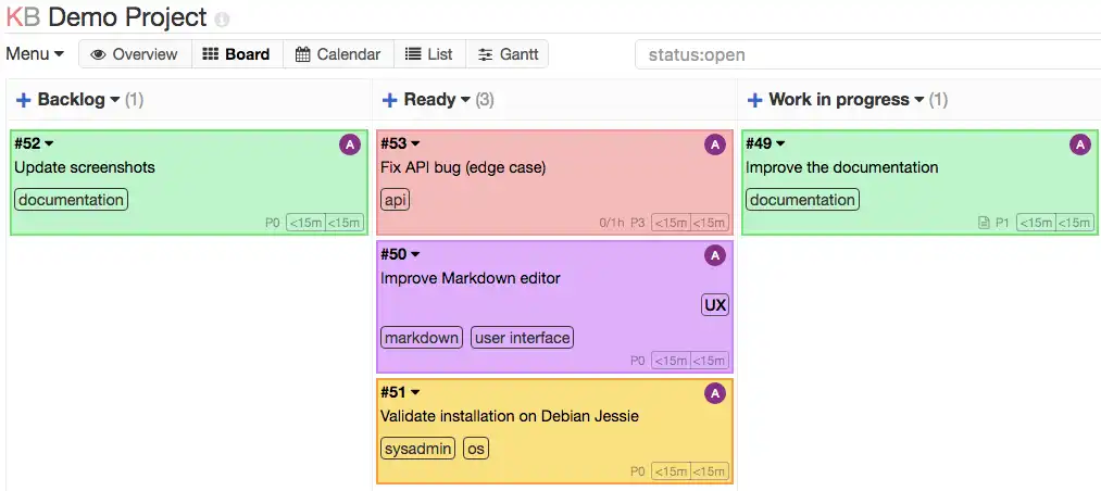 Mag-download ng web tool o web app Kanboard