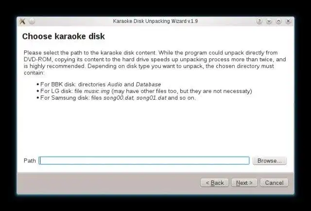 Descargar herramienta web o aplicación web karaokediskeunpacker