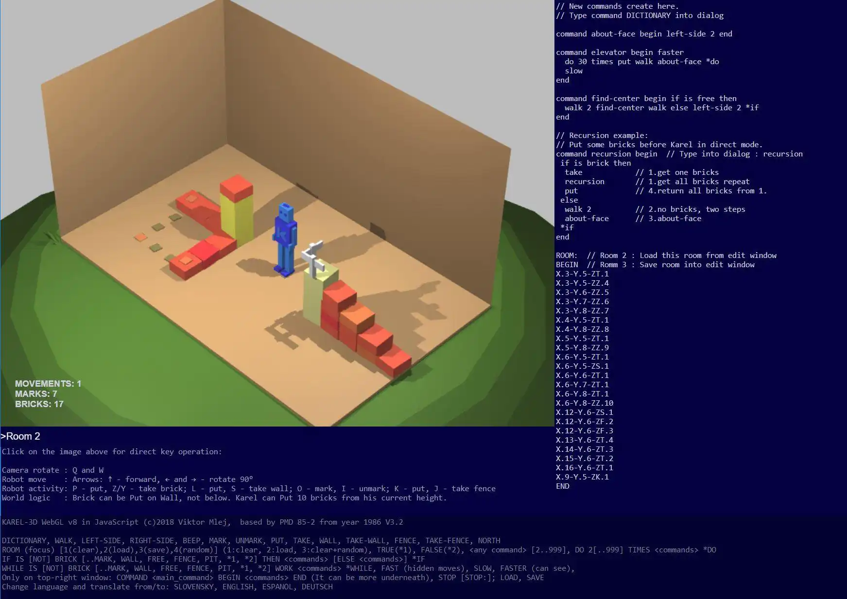 Download web tool or web app KAREL 3D WebGL to run in Linux online