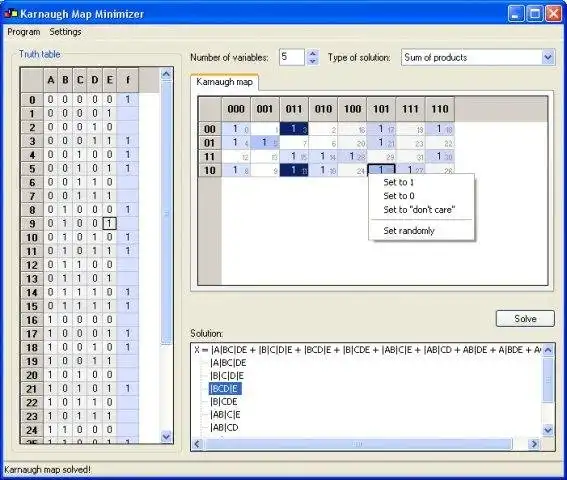 Mag-download ng web tool o web app na Karnaugh Map Minimizer