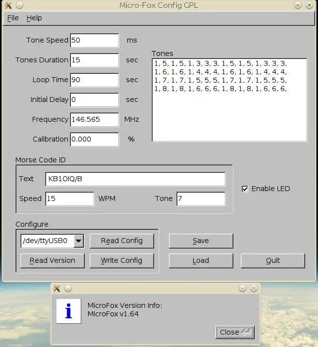 ดาวน์โหลดเครื่องมือเว็บหรือเว็บแอป KB1OIQ - Micro-Fox Config GPL