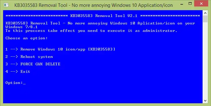 Download web tool or web app KB3035583 Removal Tool