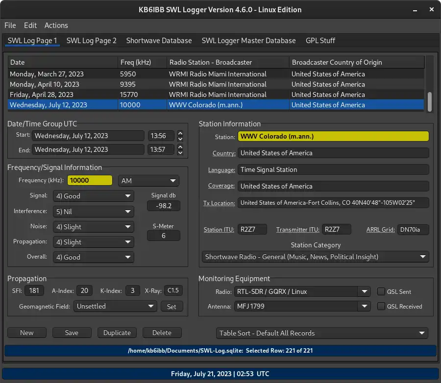 Laden Sie das Webtool oder die Web-App KB6IBB SWL Logger herunter