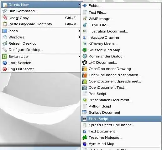 تنزيل أداة الويب أو تطبيق الويب KDE إنشاء قائمة خدمة قالب جديد