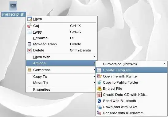 Download webtool of webapp KDE Create New Template Service Menu
