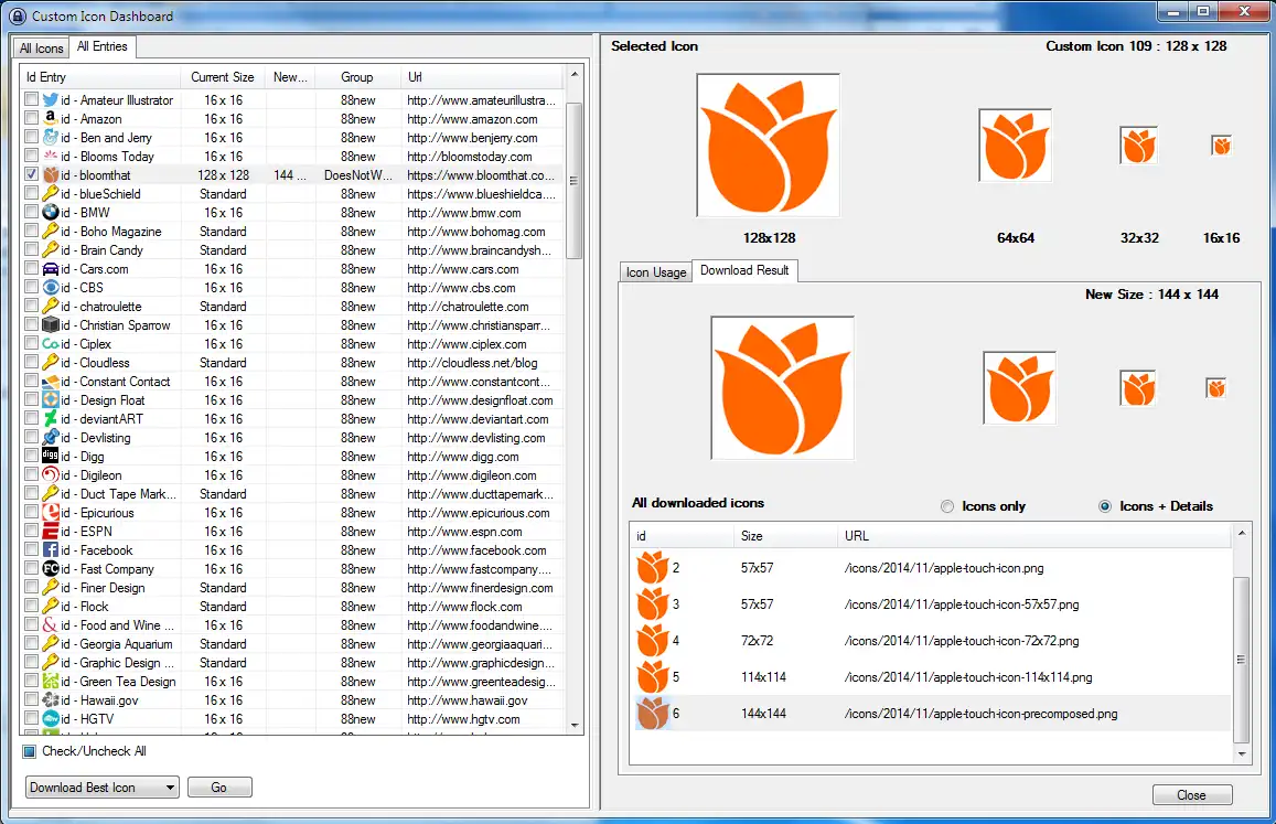 Télécharger l'outil Web ou l'application Web KeePass Custom Icon Dashboarder