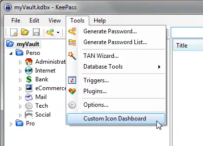 Загрузите веб-инструмент или веб-приложение KeePass Custom Icon Dashboarder