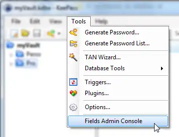 Download web tool or web app KeePass Fields Admin Console