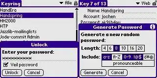 Download web tool or web app Keyring for PalmOS