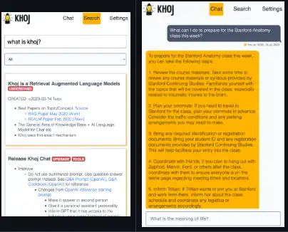 Download web tool or web app Khoj