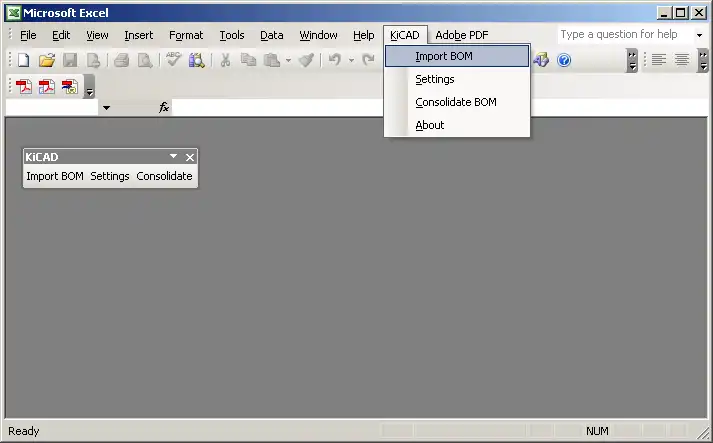 Download web tool or web app KiCAD BOM Excel Add-Ins