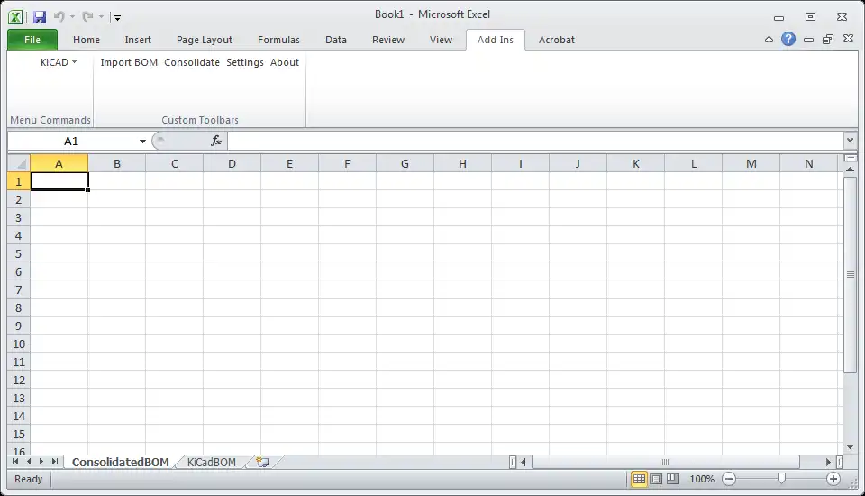 Download web tool or web app KiCAD BOM Excel Add-Ins