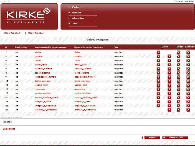 Download web tool or web app KIRKE-admin