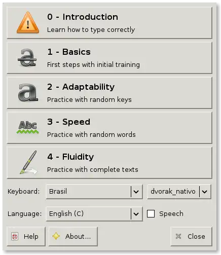 Unduh alat web atau aplikasi web Klavaro Touch Typing Tutor