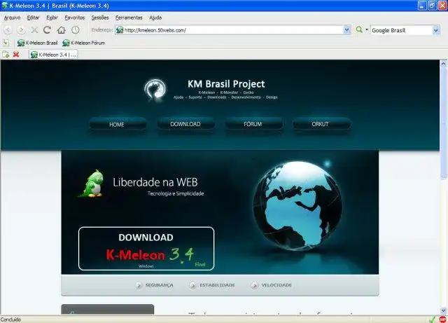 הורד כלי אינטרנט או אפליקציית אינטרנט K-Meleon Brasil