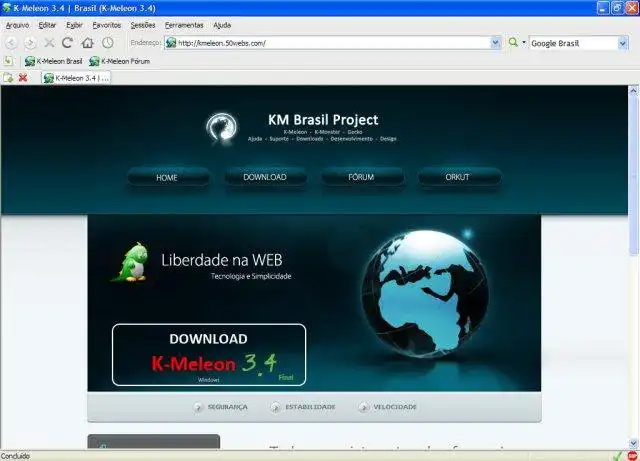 Pobierz narzędzie internetowe lub aplikację internetową K-Meleon Brasil