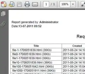 Faça o download de relatórios em PDF da ferramenta da Web ou do aplicativo da Web KnowledgeTree