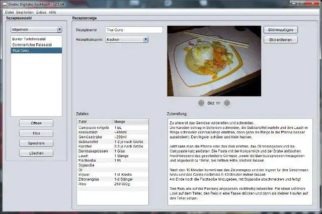 Загрузите веб-инструмент или веб-приложение Kochbuch Software (Cookbook Software)