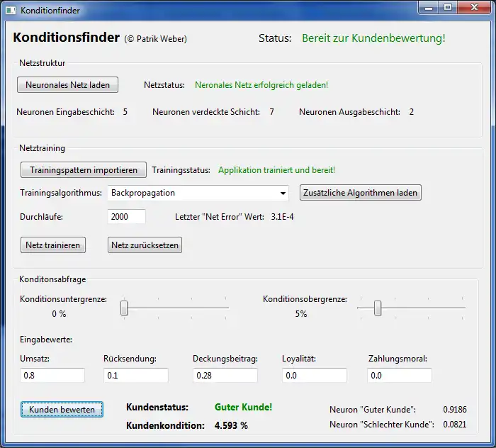 Загрузите веб-инструмент или веб-приложение Konditionsfinder