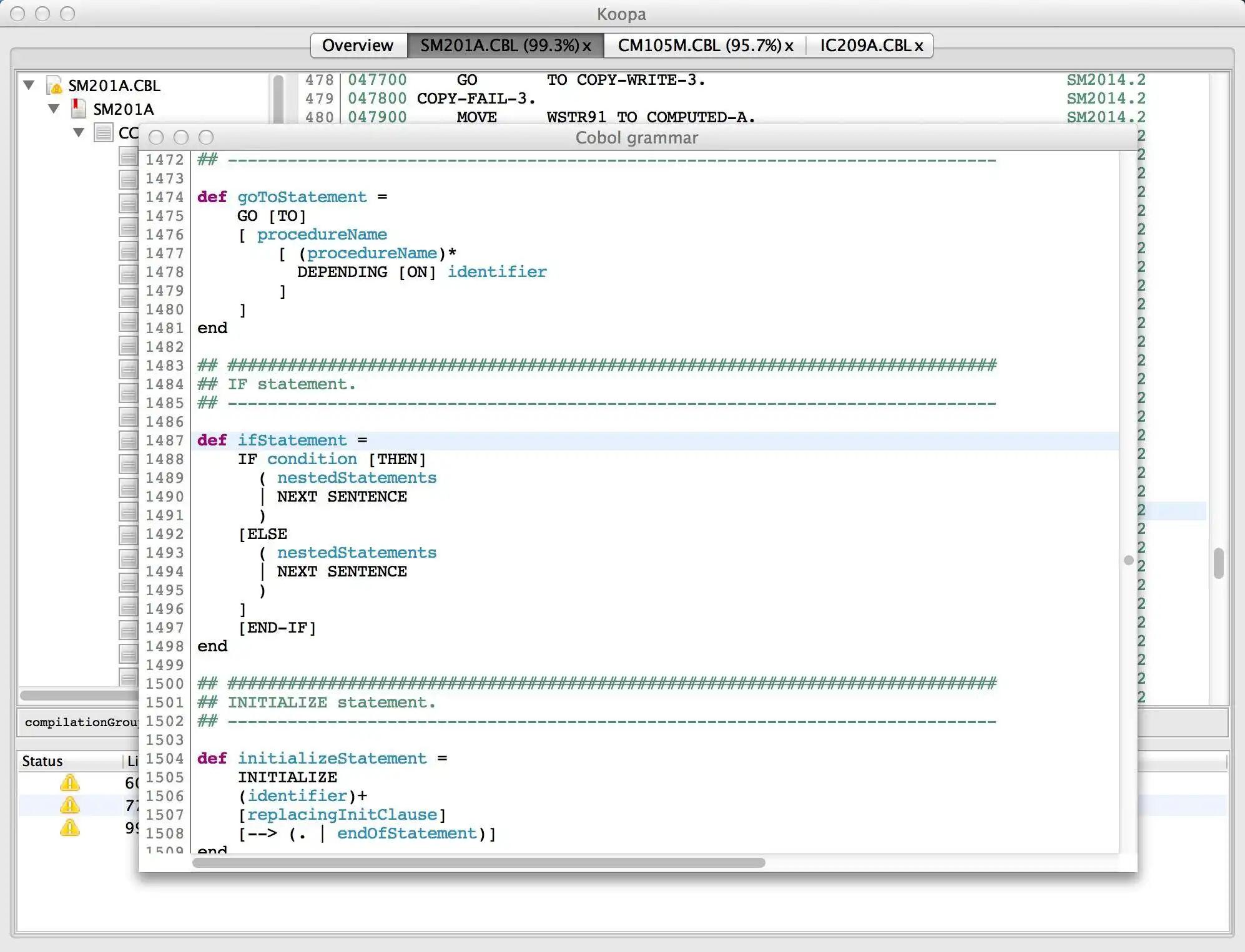 Laden Sie das Web-Tool oder die Web-App Koopa (COBOL) Parser Generator herunter