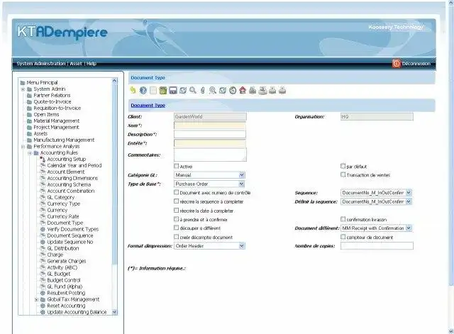 Descargue la herramienta web o la aplicación web koosseryADempiere ERP, construido con Struts