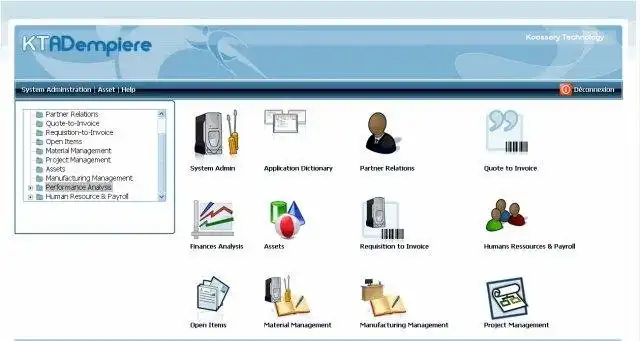 Descargue la herramienta web o la aplicación web koosseryADempiere ERP, construido con Struts