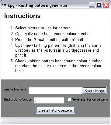 Download web tool or web app kpg - Knitting Pattern Generator