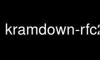 Rulați kramdown-rfc2629 în furnizorul de găzduire gratuit OnWorks prin Ubuntu Online, Fedora Online, emulator online Windows sau emulator online MAC OS