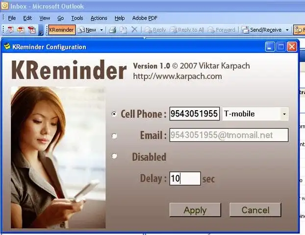 Muat turun alat web atau aplikasi web KReminder