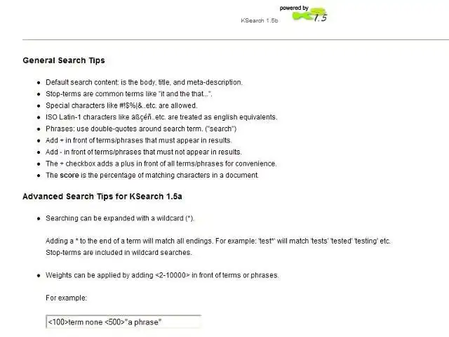 Download web tool or web app KSearch Website Search Engine