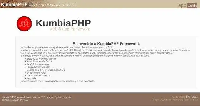 Baixe a ferramenta web ou o aplicativo web KumbiaPHP Framework